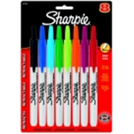SHARPE MFG CO Sharpie Retractable Permanent Marker; Fine Tip; Assorted Color; Pack - 8 405861